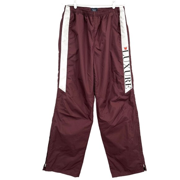 Charles River Apparel Men's Water Resistant Mesh Lined Maroon/White Nylon Pant L - Picture 1 of 11